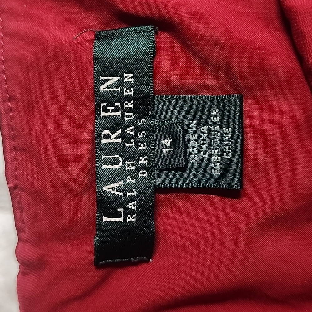 Ralph Lauren Burgundy Satin Midi Dress - Picture 4 of 7
